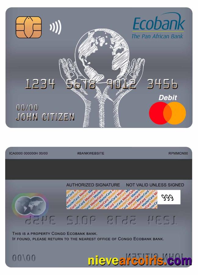 Congo Ecobank bank master debit card